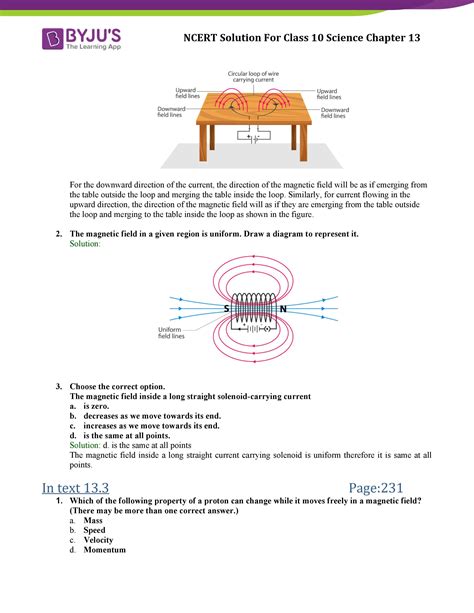 NCERT Solutions for Class 10 Science Chapter 13 Magnetic 